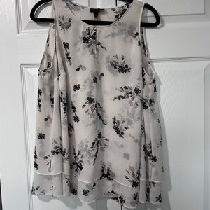 Lane Bryant Black and White Floral Blouse